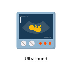 Ultrasound Flat Icon. Pixel Perfect. For Mobile and Web. stock illustration