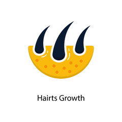 Fototapeta na wymiar Hairs Growth Flat Icon. Pixel Perfect. For Mobile and Web. stock illustration