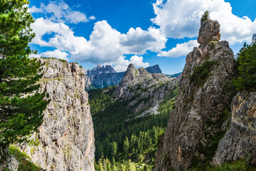 Dream Dolomites. Nuvolau, Arvelau and five towers.