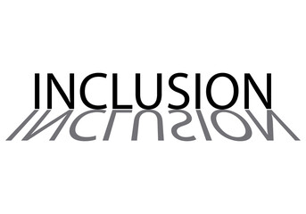 Icono negro de inclusión en fondo blanco.