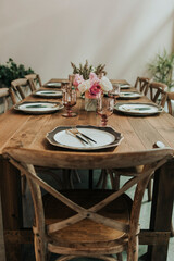 table setting in a wedding reception