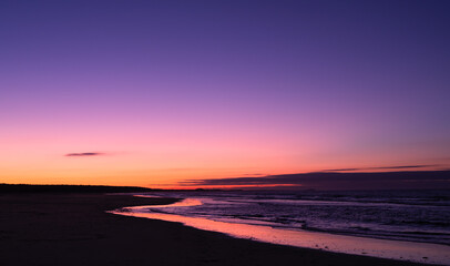 Sunset over the beach Holkham bay Norfolk 