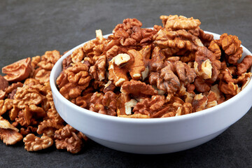 Walnuts in white bowl