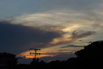 sunset in the city