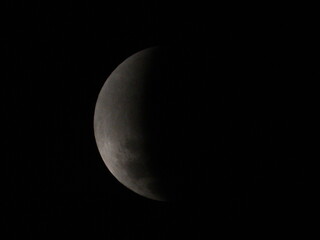 Obraz na płótnie Canvas Closeup of a bright moon during lunar eclipse, Vilcabamba, Ecuador