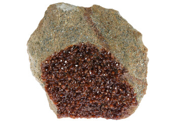 Fototapeta premium hessonite from Bellecombe, Aosta Valley, Italy isolated on white background