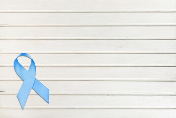 Blue prostate cancer prevention ribbon. men's Health