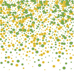 Green Citrus Background White Vector. Lime Detox Pattern. Yellow Simple Fruit. Bright Colorful Decoration.