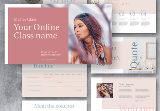 Webinar Course Presentation for Coaches with Pink and Beige Accents