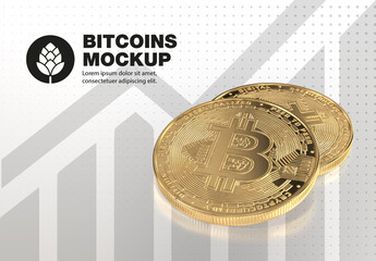 Golden Bitcoin Mockup