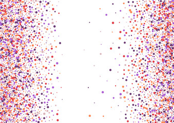 Red Colorful Round Texture. Print Circle Background. Multicolor Confetti Banner Frame. Border Dot Illustration.