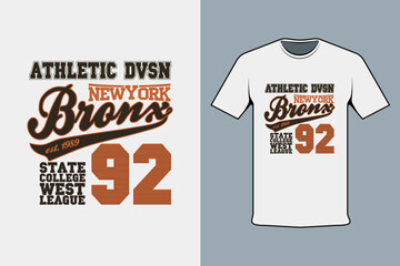 athletic dvsn new york bronx state college west league 92 modern white shirt design