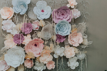paper flowers wall 
