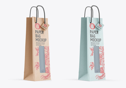 Kraft Paper Bag with Window Mockup