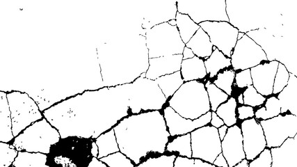 Texture black and white, cracks abstract background grunge overlay effect