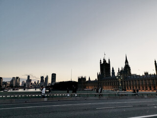 Fototapeta na wymiar Westminster Abbey big ben in the united kingdom london uk capital tower river bridge at the evening sunset afternoon