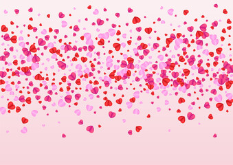 Pinkish Confetti Background Pink Vector. Blank Backdrop Heart. Red Bright Texture. Violet Confetti Greeting Illustration. Purple Volume Pattern.