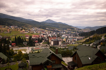 Fototapeta na wymiar Photo of a town with many houses