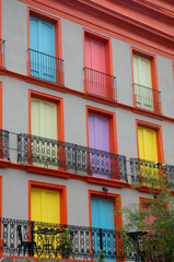 Naklejka premium colored doors as city decoration, door concept