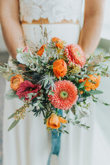 bridal bouquet of wedding flowers 