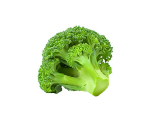 Fresh green broccoli on white background. Organic food
