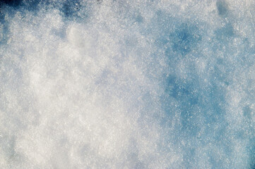 Winter snow. Snow texture Top view of the snow. Texture for design. Snowy white texture. Snowflakes. Frosty winter day.