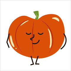 Image sticker of a calm peaceful pumpkin orange color