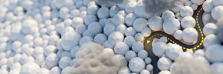 Discover your way and reach your target; original 3d rendering