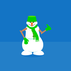 Snowman against the sky.