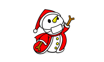 クリスマス サンタクロース Christmas　X'mas プレゼント ベクター イラスト スノーマン マスク