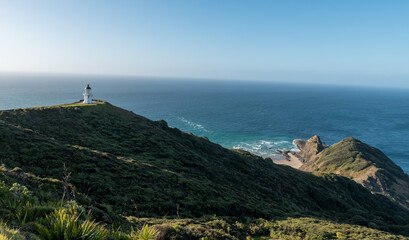 Fototapeta na wymiar Lighthouse Cape Reinga on the North Island of New Zealand at sunset