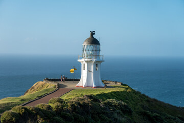 Lighthouse Cape Reinga on the North Island of New Zealand at sunset
