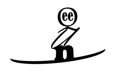 Skiing Queen  (a letter of Queen forms the icon. ‘Q’ is the head and hands, ‘U’ is the body and stick, ‘ee’ are the eyes, ‘n’ is the legs (on ski board).