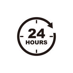 24 hours icon vector illustration sign
