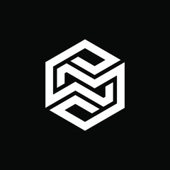 Modern MW or WM logo with simple and elegant shape, vector template EPS 10