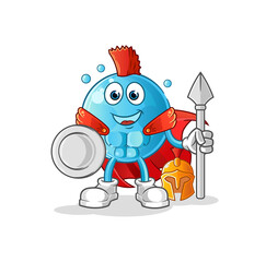 bubble spartan character. cartoon mascot vector