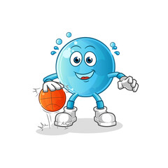 bubble dribble basketball character. cartoon mascot vector