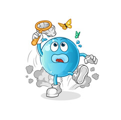 bubble catch butterfly illustration. character vector
