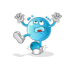 bubble hiten by bowling cartoon. cartoon mascot vector