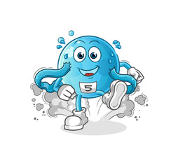 bubble runner character. cartoon mascot vector