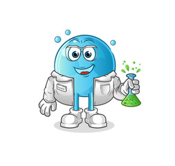 bubble scientist character. cartoon mascot vector