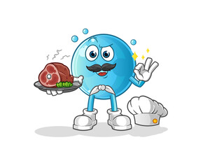 bubble chef with meat mascot. cartoon vector