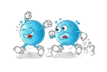 bubble play chase cartoon. cartoon mascot vector