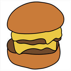 Fast food cartoon hand draw.
