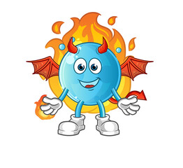 bubble demon with wings character. cartoon mascot vector