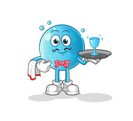 bubble waiter cartoon. cartoon mascot vector