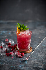 cocktail with strawberry