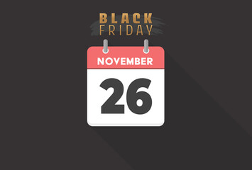 11月27日のカレンダーとブラックフライデーの文字 - 2021年のセールの素材 