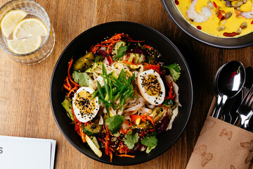 asian salad with vegetables and glass noodles