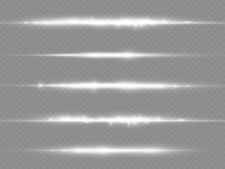 Horizontal light rays, flash white horizontal line